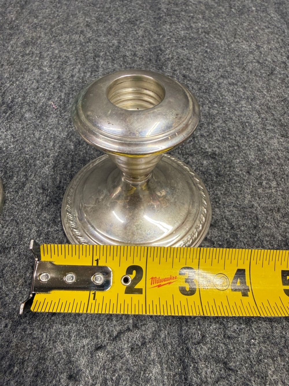 La Pierre Sterling Vintage Pair of Silver Decorative Candle Holders - Picture 12 of 15